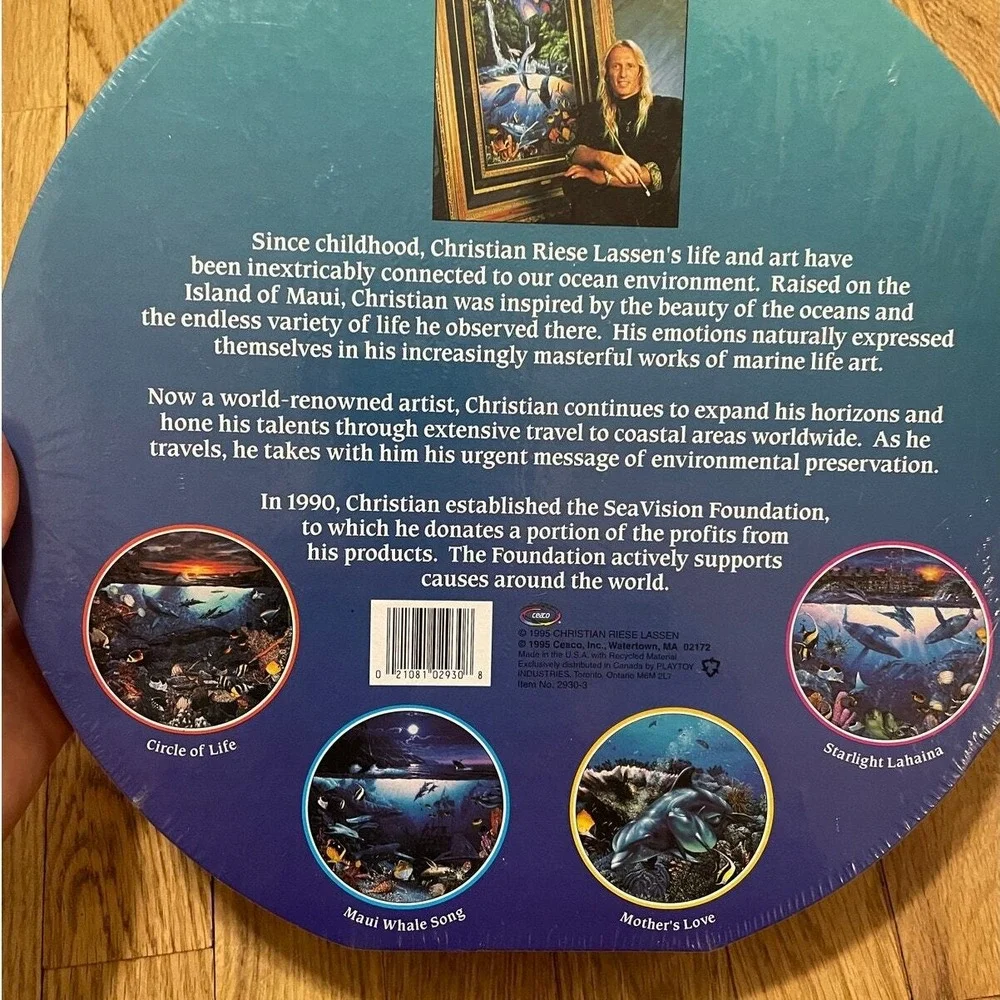 Christian Riese Lassen Mother's Love Dolphin Ocean 750 Piece Round Jigsaw Puzzle